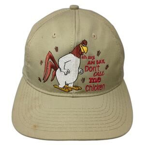 Warner Bros Studio Store Snapback Hat Beige One Size Foghorn Leghorn Made USA